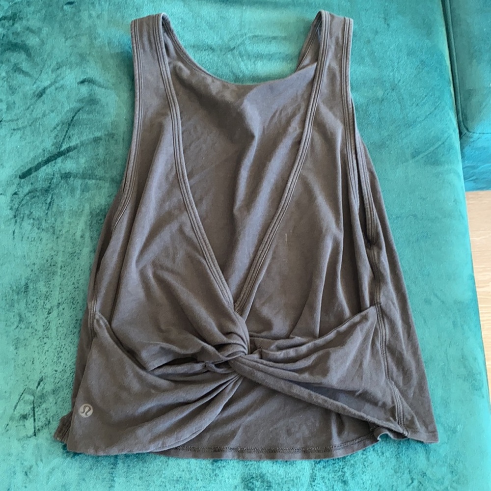 lululemon open back, knot detail tank